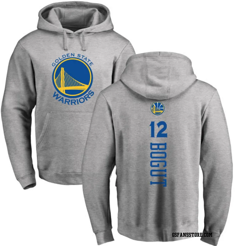 Gold Men's Andrew Bogut Golden State Warriors Ash Backer Pullover Hoodie