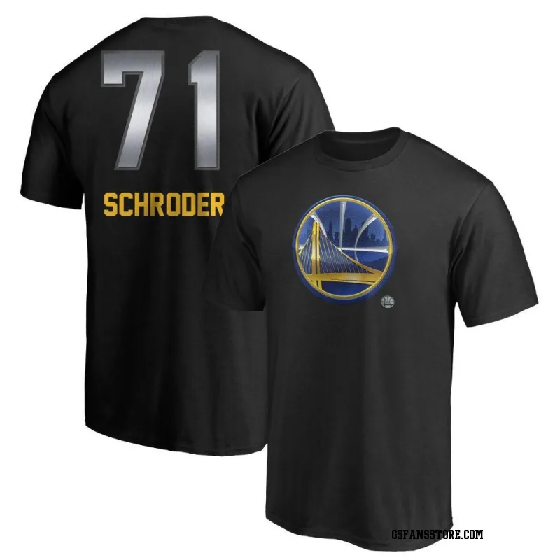 Gold Men's Dennis Schroder Golden State Warriors Black Midnight Mascot T-Shirt