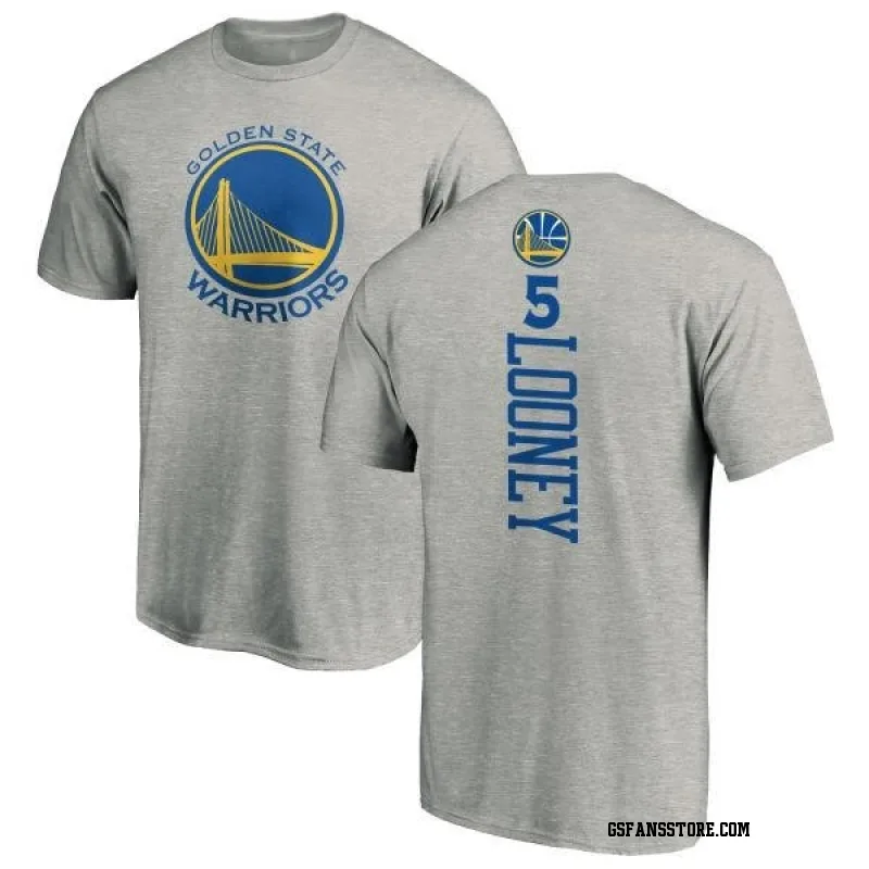 Gold Men's Kevon Looney Golden State Warriors Ash Backer T-Shirt