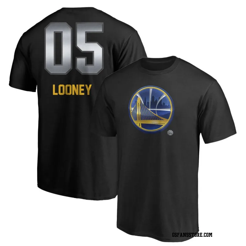 Gold Men's Kevon Looney Golden State Warriors Black Midnight Mascot T-Shirt