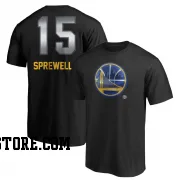 Gold Men's Latrell Sprewell Golden State Warriors Black Midnight Mascot T-Shirt