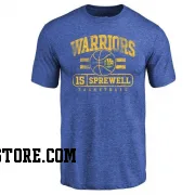 Gold Men's Latrell Sprewell Golden State Warriors Royal Baseline T-Shirt