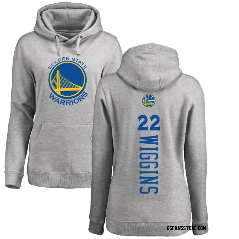 Gold Women's Andrew Wiggins Golden State Warriors Ash Backer Pullover Hoodie