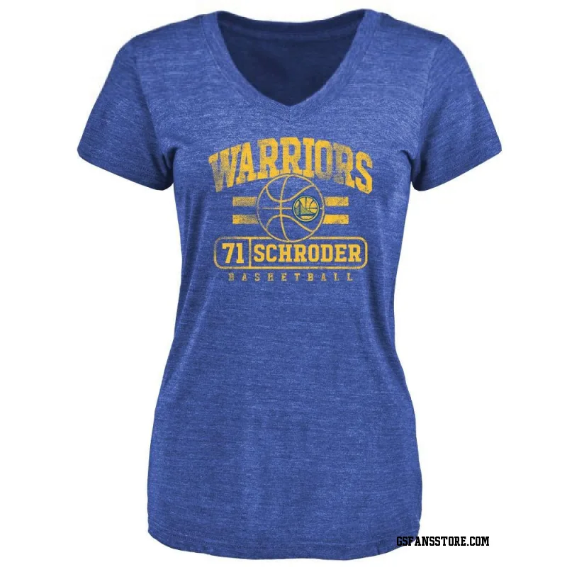 Gold Women's Dennis Schroder Golden State Warriors Royal Baseline T-Shirt