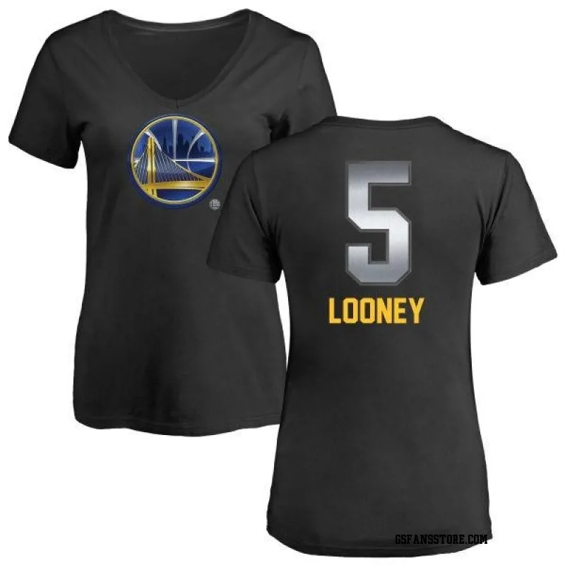 Gold Women's Kevon Looney Golden State Warriors Black Midnight Mascot T-Shirt