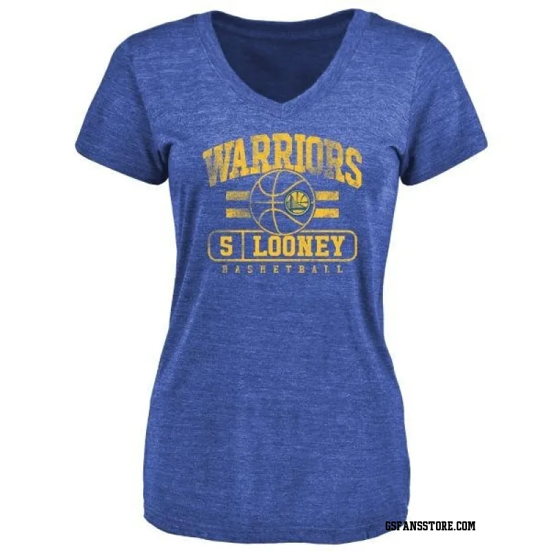 Gold Women's Kevon Looney Golden State Warriors Royal Baseline T-Shirt