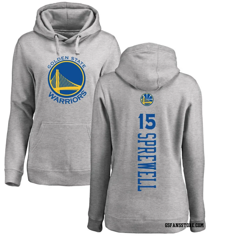 Gold Women's Latrell Sprewell Golden State Warriors Ash Backer Pullover Hoodie