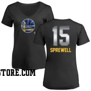 Gold Women's Latrell Sprewell Golden State Warriors Black Midnight Mascot T-Shirt