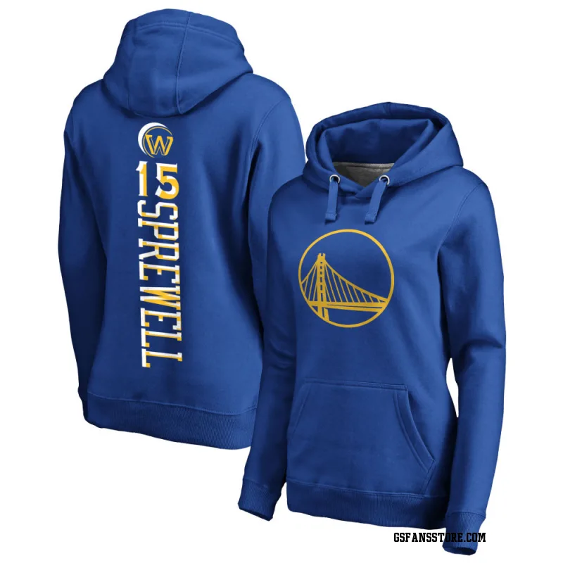 Gold Women's Latrell Sprewell Golden State Warriors Royal Backer Pullover Hoodie