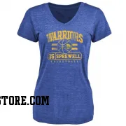 Gold Women's Latrell Sprewell Golden State Warriors Royal Baseline T-Shirt