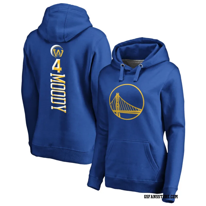 Gold Women's Moses Moody Golden State Warriors Royal Backer Pullover Hoodie