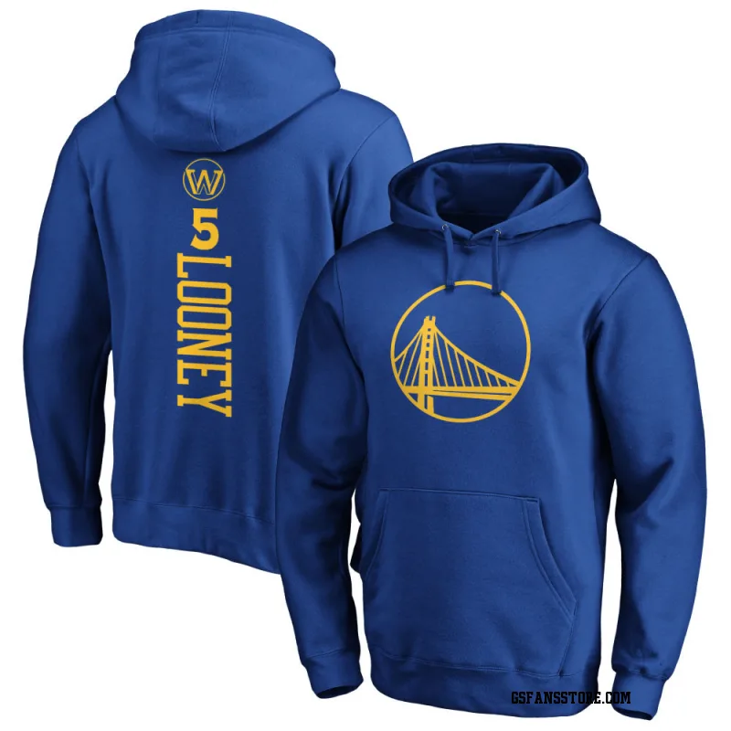 Gold Youth Kevon Looney Golden State Warriors Royal Backer Pullover Hoodie