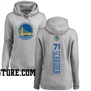 Women's Dennis Schroder Golden State Warriors Ash Backer Pullover Hoodie