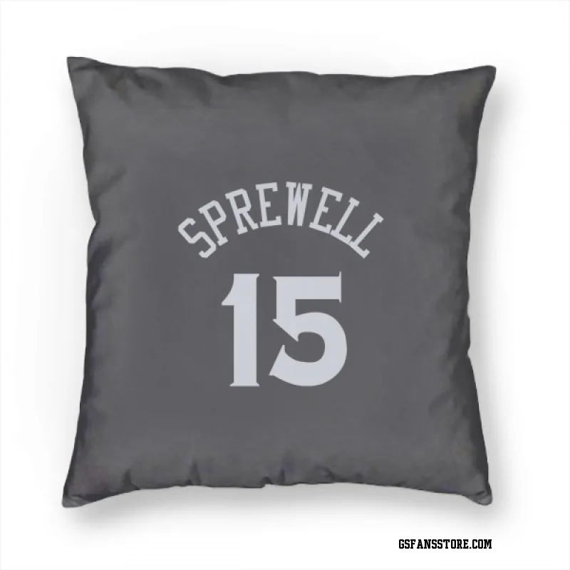 Gray Golden State Warriors  Latrell Sprewell  Pillow Cover (18 X 18)