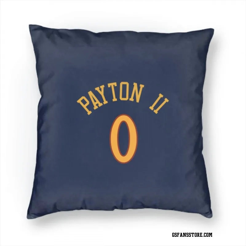 Navy Golden State Warriors  Gary Payton II  Pillow Cover (18 X 18)