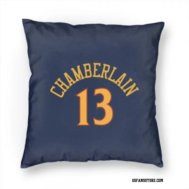 Navy Golden State Warriors  Wilt Chamberlain  Pillow Cover (18 X 18)