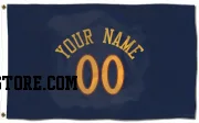 Navy Golden State Warriors Custom  Flag (3 X 5)