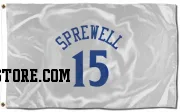 White Golden State Warriors  Latrell Sprewell  Flag (3 X 5)