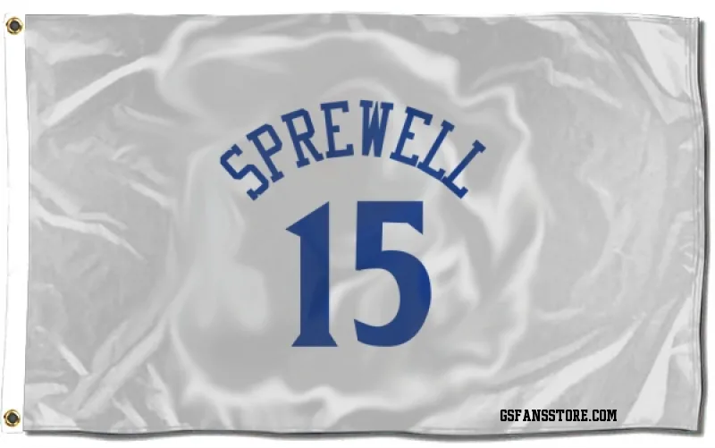 White Golden State Warriors  Latrell Sprewell  Flag (3 X 5)