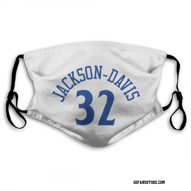 White Golden State Warriors  Trayce Jackson-Davis  Face Mask (With 2 Free PM2.5 Filters)